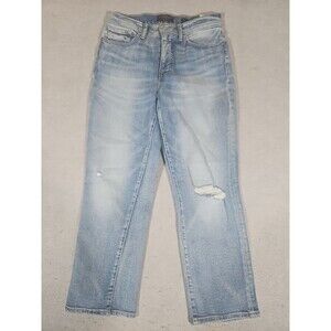 Lucky Brand Zoe High Rise Crop Straight 8/29 Jeans Medium Wash Distressed New